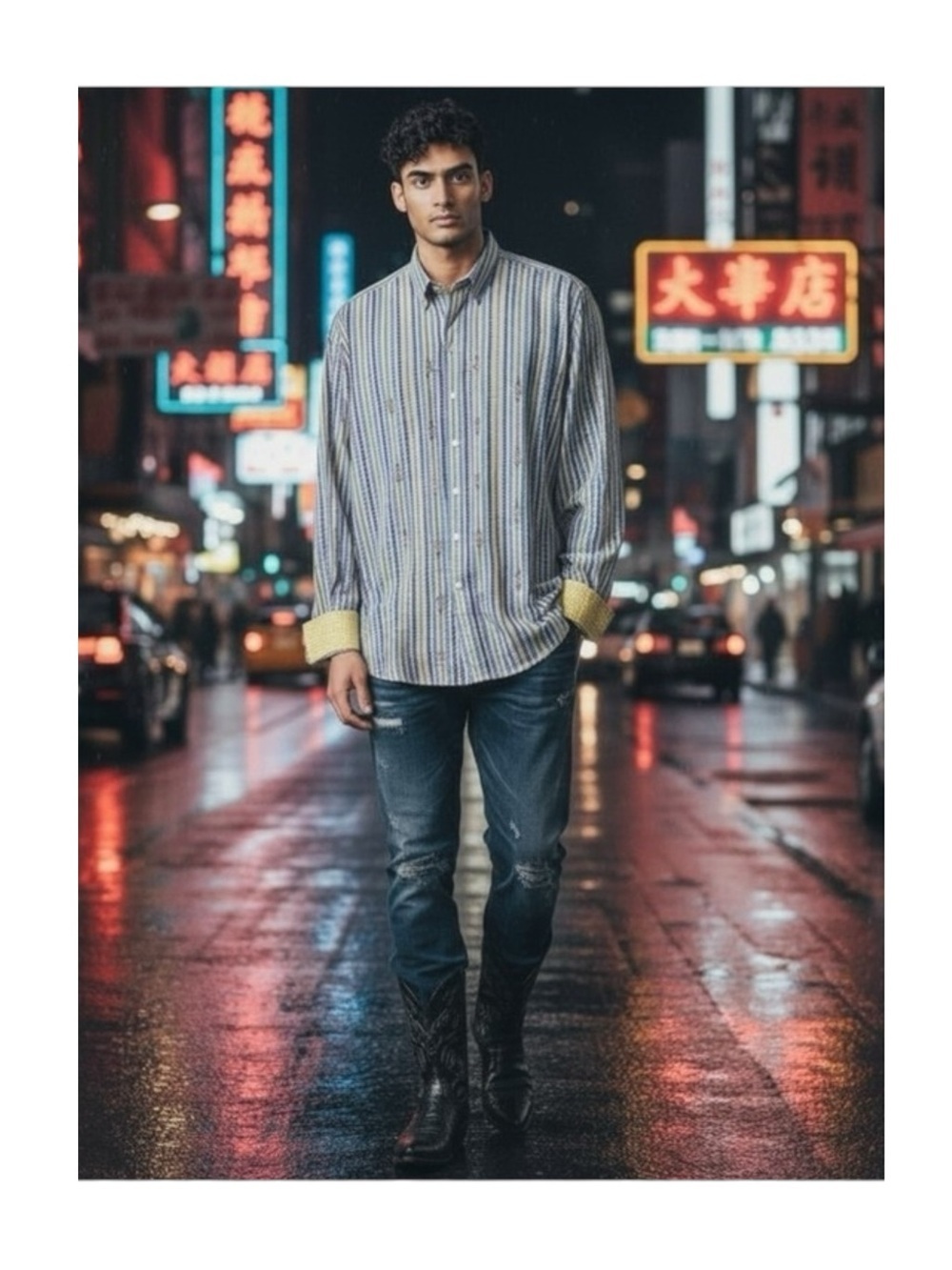 Robert Graham ミ Variegated Stripe Silk Embroidery Dress Shirt ミ Jewel Tones ミ XL